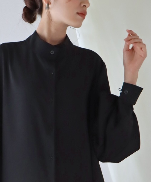 BLUEEAST（ブルーイースト）の「ボリュームスリーブシャツワンピース（シャツワンピース・レディース・アイボリー/ブラック/ブルー・MEDIUM）」の18枚目の写真