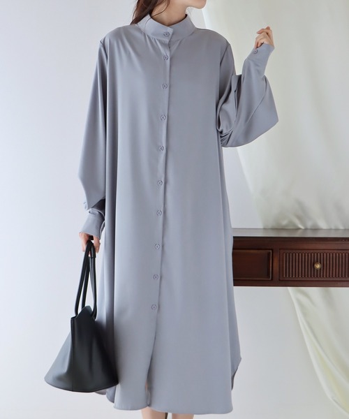 BLUEEAST（ブルーイースト）の「ボリュームスリーブシャツワンピース（シャツワンピース・レディース・アイボリー/ブラック/ブルー・MEDIUM）」の22枚目の写真