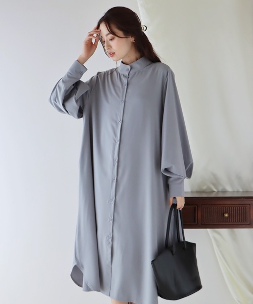 BLUEEAST（ブルーイースト）の「ボリュームスリーブシャツワンピース（シャツワンピース・レディース・アイボリー/ブラック/ブルー・MEDIUM）」の21枚目の写真