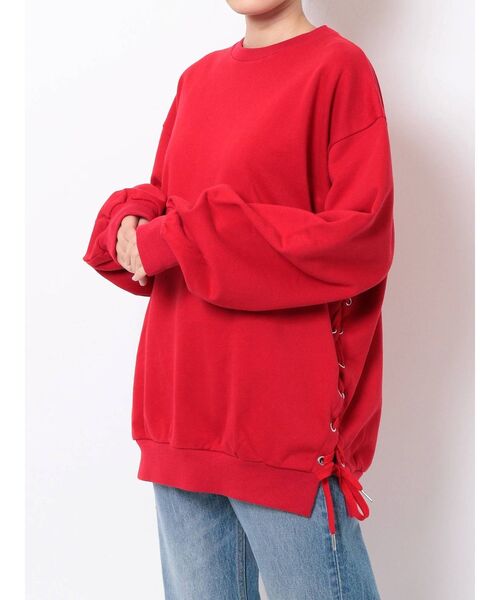 jouetie（ジュエティ）の「2WAYレースアッププルオーバー（スウェット・レディース・ブラック/レッド/ピンク/ブルー/アイボリー・MEDIUM）」の6枚目の写真