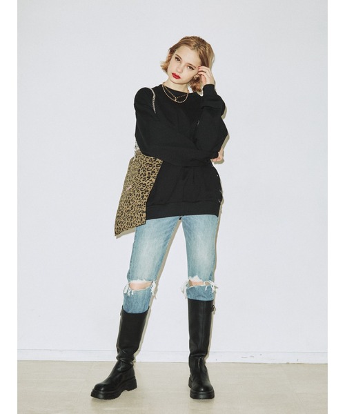 jouetie（ジュエティ）の「2WAYレースアッププルオーバー（スウェット・レディース・ブラック/レッド/ピンク/ブルー/アイボリー・MEDIUM）」の18枚目の写真