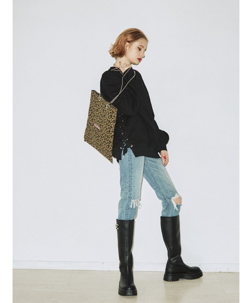 jouetie（ジュエティ）の「2WAYレースアッププルオーバー（スウェット・レディース・ブラック/レッド/ピンク/ブルー/アイボリー・MEDIUM）」の16枚目の写真