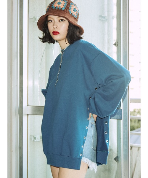 jouetie（ジュエティ）の「2WAYレースアッププルオーバー（スウェット・レディース・ブラック/レッド/ピンク/ブルー/アイボリー・MEDIUM）」の22枚目の写真