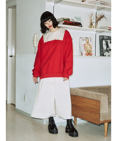 jouetie（ジュエティ）の「2WAYレースアッププルオーバー（スウェット・レディース・ブラック/レッド/ピンク/ブルー/アイボリー・MEDIUM）」の13枚目の写真