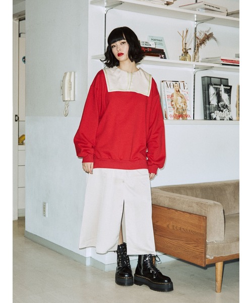 jouetie（ジュエティ）の「2WAYレースアッププルオーバー（スウェット・レディース・ブラック/レッド/ピンク/ブルー/アイボリー・MEDIUM）」の12枚目の写真