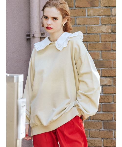 jouetie（ジュエティ）の「2WAYレースアッププルオーバー（スウェット・レディース・ブラック/レッド/ピンク/ブルー/アイボリー・MEDIUM）」の10枚目の写真