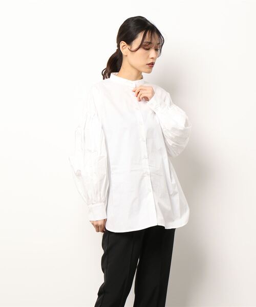 STYLEBLOCK（スタイルブロック）の「ブロードボリュームスリーブブラウス（シャツ/ブラウス・レディース・ホワイト/ブルー/ブラック/ホワイト系その他/ピンク・M）」の2枚目の写真