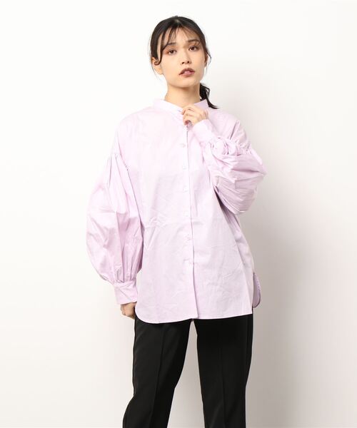 STYLEBLOCK（スタイルブロック）の「ブロードボリュームスリーブブラウス（シャツ/ブラウス・レディース・ホワイト/ブルー/ブラック/ホワイト系その他/ピンク・M）」の5枚目の写真