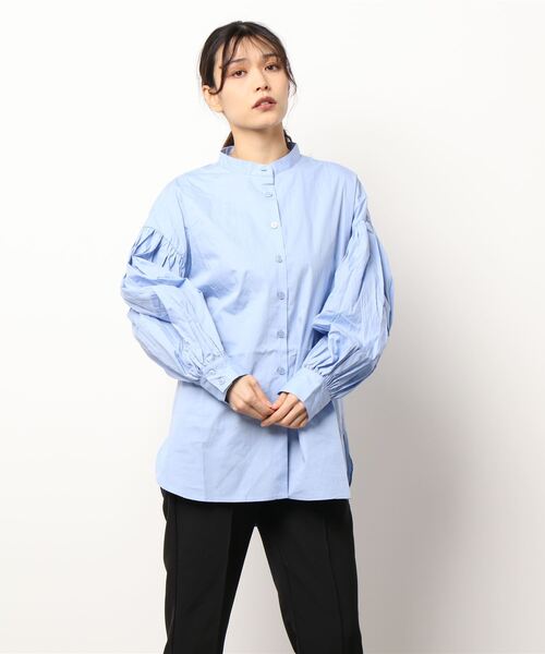 STYLEBLOCK（スタイルブロック）の「ブロードボリュームスリーブブラウス（シャツ/ブラウス・レディース・ホワイト/ブルー/ブラック/ホワイト系その他/ピンク・M）」の8枚目の写真