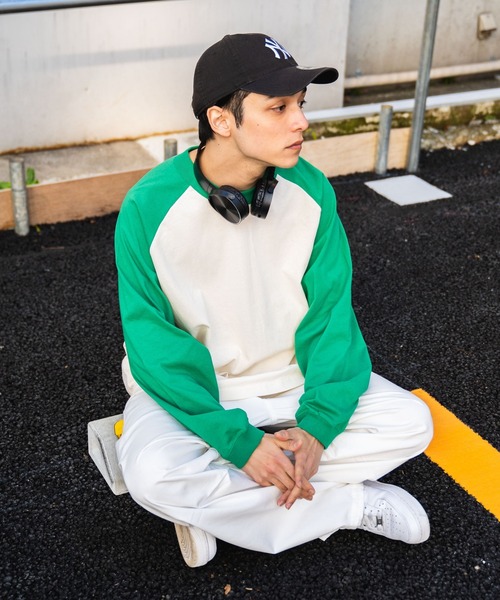 WEGO（ウィゴー）の「WEGO/ラグランBIGロンT（Tシャツ/カットソー・メンズ・オレンジ/ブラック/ダークグリーン/グリーン/パープル/ブラック系その他・MEDIUM/LARGE）」の5枚目の写真