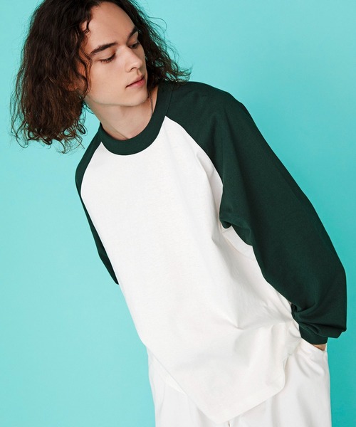 WEGO（ウィゴー）の「WEGO/ラグランBIGロンT（Tシャツ/カットソー・メンズ・オレンジ/ブラック/ダークグリーン/グリーン/パープル/ブラック系その他・MEDIUM/LARGE）」の7枚目の写真