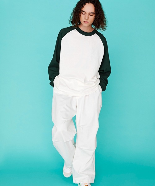 WEGO（ウィゴー）の「WEGO/ラグランBIGロンT（Tシャツ/カットソー・メンズ・オレンジ/ブラック/ダークグリーン/グリーン/パープル/ブラック系その他・MEDIUM/LARGE）」の8枚目の写真