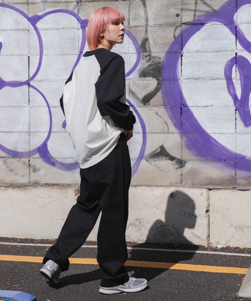 WEGO（ウィゴー）の「WEGO/ラグランBIGロンT（Tシャツ/カットソー・メンズ・オレンジ/ブラック/ダークグリーン/グリーン/パープル/ブラック系その他・MEDIUM/LARGE）」の19枚目の写真