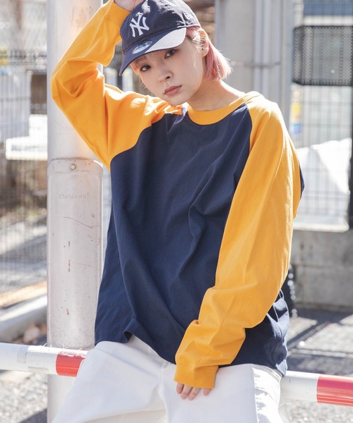 WEGO（ウィゴー）の「WEGO/ラグランBIGロンT（Tシャツ/カットソー・メンズ・オレンジ/ブラック/ダークグリーン/グリーン/パープル/ブラック系その他・MEDIUM/LARGE）」の16枚目の写真