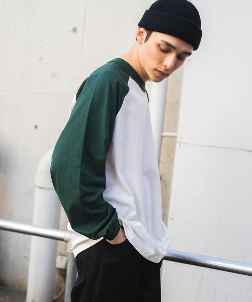 WEGO（ウィゴー）の「WEGO/ラグランBIGロンT（Tシャツ/カットソー・メンズ・オレンジ/ブラック/ダークグリーン/グリーン/パープル/ブラック系その他・MEDIUM/LARGE）」の13枚目の写真