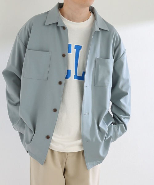 SENSE OF PLACE by URBAN RESEARCH(センスオブプレイスバイアーバンリサーチ)の「『セットアップ対応』 カラールーズオープンカラーシャツ(シャツ/ブラウス・メンズ・ブラック/チャコールグレー/ライトベージュ/ライトブルー/ネイビー/ホワイト/ブルー/ライトカーキ・MEDIUM/LARGE)」の6枚目の写真