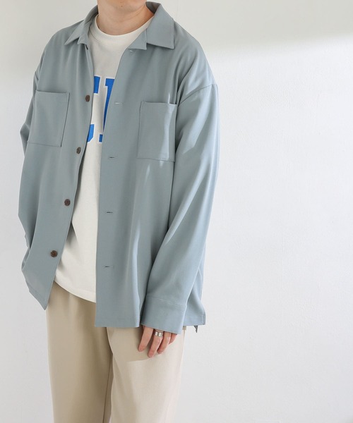 SENSE OF PLACE by URBAN RESEARCH(センスオブプレイスバイアーバンリサーチ)の「『セットアップ対応』 カラールーズオープンカラーシャツ(シャツ/ブラウス・メンズ・ブラック/チャコールグレー/ライトベージュ/ライトブルー/ネイビー/ホワイト/ブルー/ライトカーキ・MEDIUM/LARGE)」の10枚目の写真