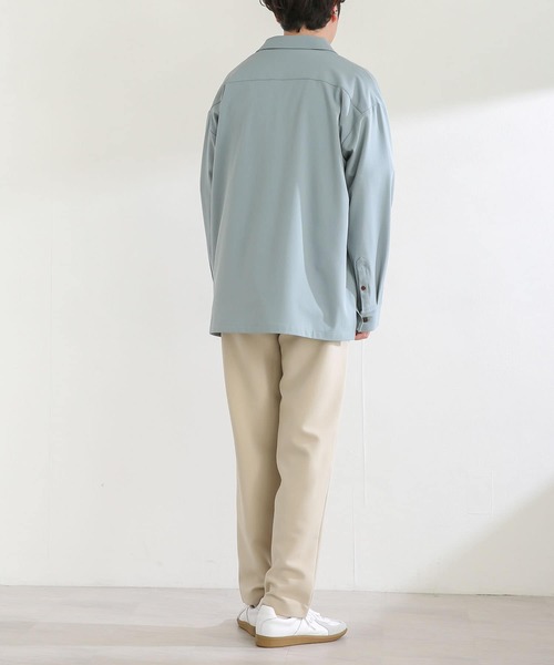 SENSE OF PLACE by URBAN RESEARCH(センスオブプレイスバイアーバンリサーチ)の「『セットアップ対応』 カラールーズオープンカラーシャツ(シャツ/ブラウス・メンズ・ブラック/チャコールグレー/ライトベージュ/ライトブルー/ネイビー/ホワイト/ブルー/ライトカーキ・MEDIUM/LARGE)」の15枚目の写真