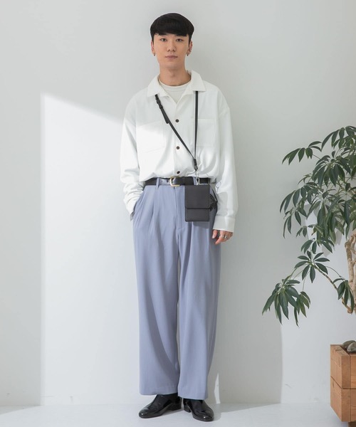 SENSE OF PLACE by URBAN RESEARCH(センスオブプレイスバイアーバンリサーチ)の「『セットアップ対応』 カラールーズオープンカラーシャツ(シャツ/ブラウス・メンズ・ブラック/チャコールグレー/ライトベージュ/ライトブルー/ネイビー/ホワイト/ブルー/ライトカーキ・MEDIUM/LARGE)」の20枚目の写真