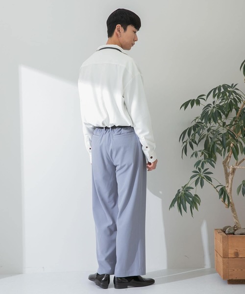 SENSE OF PLACE by URBAN RESEARCH(センスオブプレイスバイアーバンリサーチ)の「『セットアップ対応』 カラールーズオープンカラーシャツ(シャツ/ブラウス・メンズ・ブラック/チャコールグレー/ライトベージュ/ライトブルー/ネイビー/ホワイト/ブルー/ライトカーキ・MEDIUM/LARGE)」の21枚目の写真