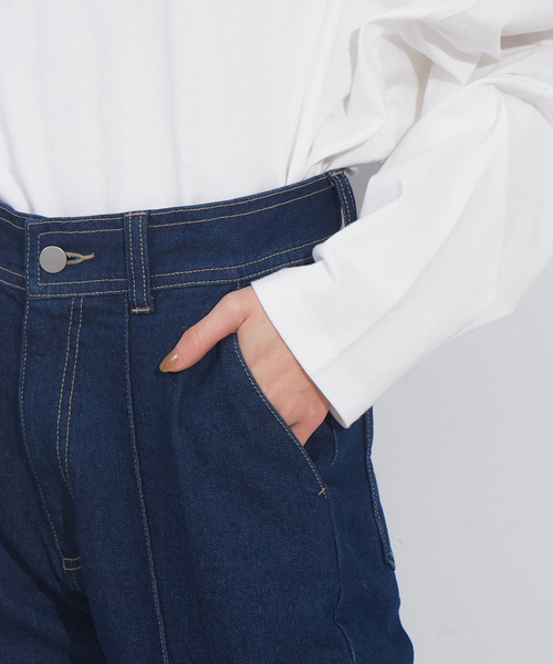 NOMINE（ノミネ）の「ピンタックデニムパンツ（デニムパンツ・レディース・ベージュ/インディゴブルー/アイボリー・X-SMALL/S/M）」の14枚目の写真