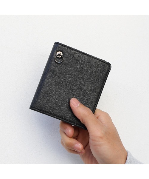 【美品】ジャムホームメイド　REIWA 二つ折り財布　アイレット　レザー　黒 JAM HOME MADE 財布 牛革 レザー REIWA コンパクト ミニ