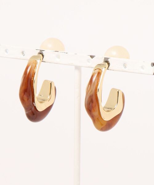 MERCURYDUO（マーキュリーデュオ）の「アクリル×メタルフープピアス（ピアス（両耳用）・レディース・シルバー/ゴールド・FREE）」の2枚目の写真