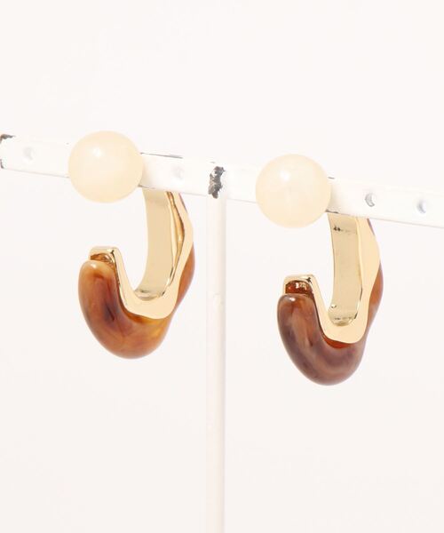 MERCURYDUO（マーキュリーデュオ）の「アクリル×メタルフープピアス（ピアス（両耳用）・レディース・シルバー/ゴールド・FREE）」の3枚目の写真