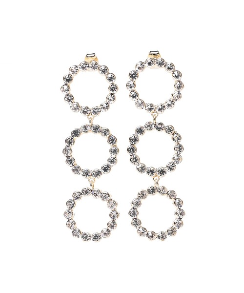 Narcissus（ナルシス）の「【Narcissus】3連ビジューピアス（ピアス（両耳用）・レディース・シルバー/ゴールド・FREE）」の2枚目の写真