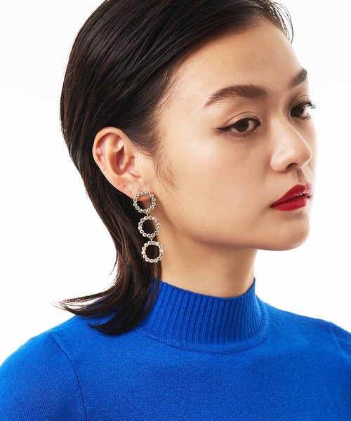 Narcissus（ナルシス）の「【Narcissus】3連ビジューピアス（ピアス（両耳用）・レディース・シルバー/ゴールド・FREE）」の9枚目の写真