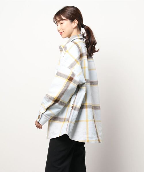 RODEO CROWNS WIDE BOWL（ロデオクラウンズワイドボウル）の「ビッグチェックCPOジャケット（シャツ/ブラウス・レディース・ホワイト系その他/ブルー系その他2/ベージュ系その他・FREE）」の5枚目の写真