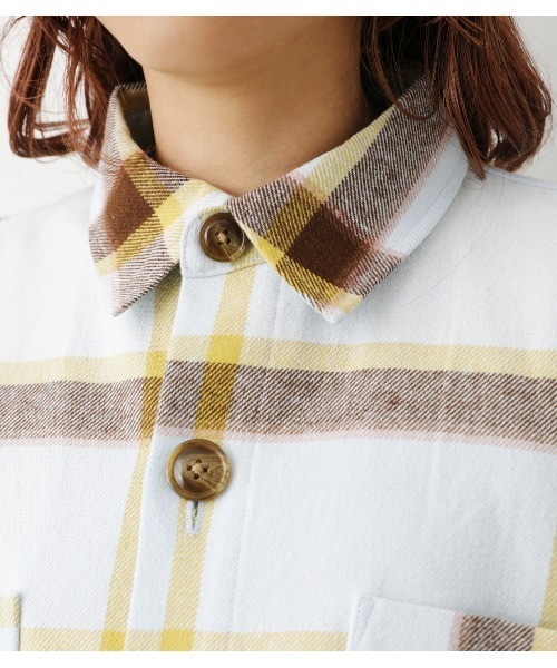 RODEO CROWNS WIDE BOWL（ロデオクラウンズワイドボウル）の「ビッグチェックCPOジャケット（シャツ/ブラウス・レディース・ホワイト系その他/ブルー系その他2/ベージュ系その他・FREE）」の13枚目の写真