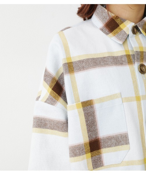 RODEO CROWNS WIDE BOWL（ロデオクラウンズワイドボウル）の「ビッグチェックCPOジャケット（シャツ/ブラウス・レディース・ホワイト系その他/ブルー系その他2/ベージュ系その他・FREE）」の14枚目の写真