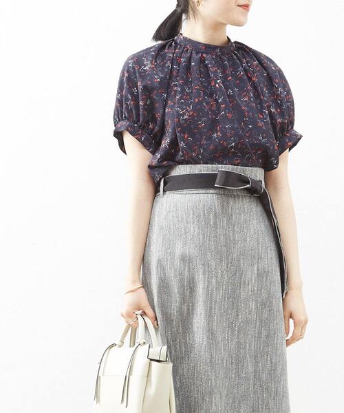 Liesse（リエス）の「レタードプリントギャザーブラウス（シャツ/ブラウス・レディース・ネイビー/ブルー・FREE）」の6枚目の写真