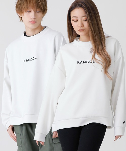KANGOL(カンゴール)の「ユニセックス KANGOL × A.S.M コラボ ダンボールポンチ ジャージ / オーバーサイズ ルーズ トレーナー ロンT(Tシャツ/カットソー・メンズ・ホワイト/ライトグレー/ブラック/サックスブルー/グリーン/ライトベージュ・48/50)」の2枚目の写真