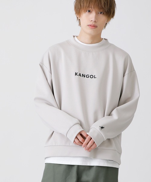 KANGOL(カンゴール)の「ユニセックス KANGOL × A.S.M コラボ ダンボールポンチ ジャージ / オーバーサイズ ルーズ トレーナー ロンT(Tシャツ/カットソー・メンズ・ホワイト/ライトグレー/ブラック/サックスブルー/グリーン/ライトベージュ・48/50)」の4枚目の写真