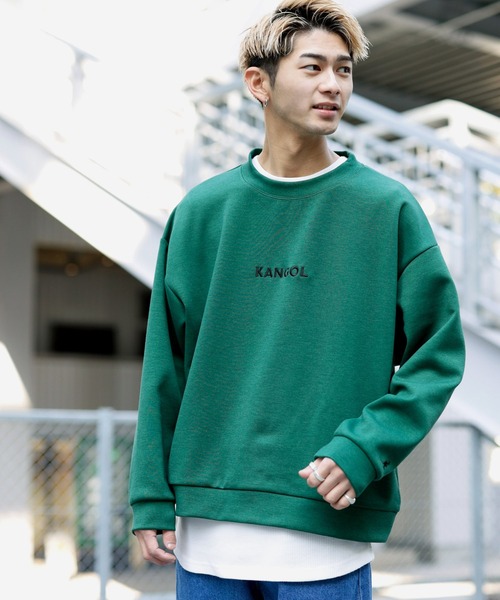 KANGOL(カンゴール)の「ユニセックス KANGOL × A.S.M コラボ ダンボールポンチ ジャージ / オーバーサイズ ルーズ トレーナー ロンT(Tシャツ/カットソー・メンズ・ホワイト/ライトグレー/ブラック/サックスブルー/グリーン/ライトベージュ・48/50)」の5枚目の写真