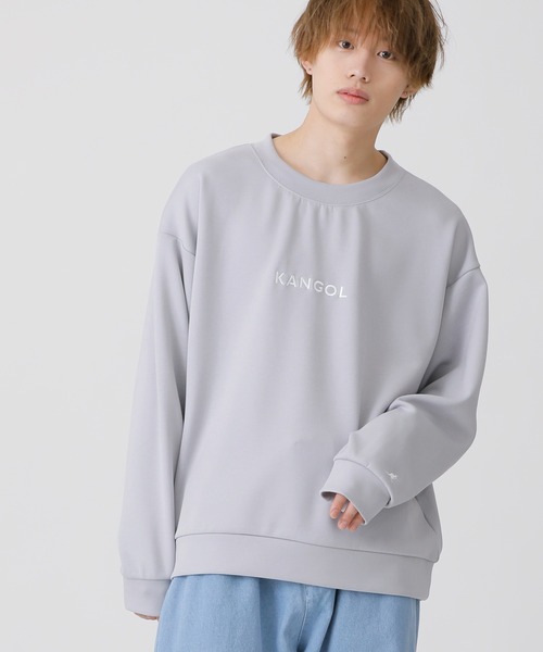 KANGOL(カンゴール)の「ユニセックス KANGOL × A.S.M コラボ ダンボールポンチ ジャージ / オーバーサイズ ルーズ トレーナー ロンT(Tシャツ/カットソー・メンズ・ホワイト/ライトグレー/ブラック/サックスブルー/グリーン/ライトベージュ・48/50)」の3枚目の写真