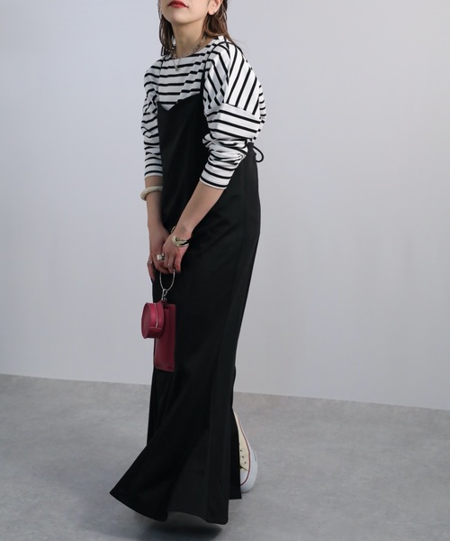 ap retro(アプレトロ)の「マーメイド キャミワンピース / ロング丈(ワンピース・レディース・ブラック/グレイッシュベージュ/グレイッシュブルー/ブラウン/アイボリー・FREE)」の8枚目の写真