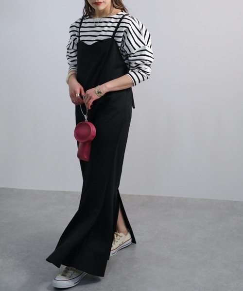 ap retro(アプレトロ)の「マーメイド キャミワンピース / ロング丈(ワンピース・レディース・ブラック/グレイッシュベージュ/グレイッシュブルー/ブラウン/アイボリー・FREE)」の10枚目の写真