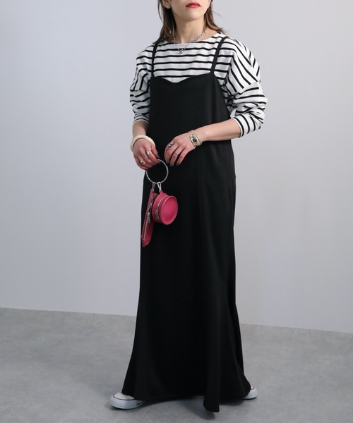 ap retro(アプレトロ)の「マーメイド キャミワンピース / ロング丈(ワンピース・レディース・ブラック/グレイッシュベージュ/グレイッシュブルー/ブラウン/アイボリー・FREE)」の12枚目の写真