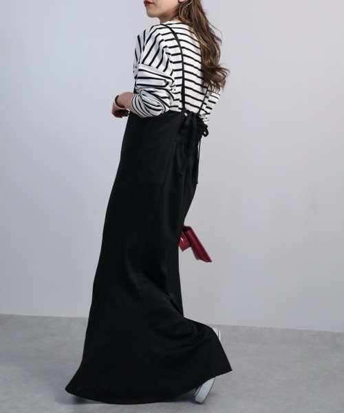 ap retro(アプレトロ)の「マーメイド キャミワンピース / ロング丈(ワンピース・レディース・ブラック/グレイッシュベージュ/グレイッシュブルー/ブラウン/アイボリー・FREE)」の13枚目の写真