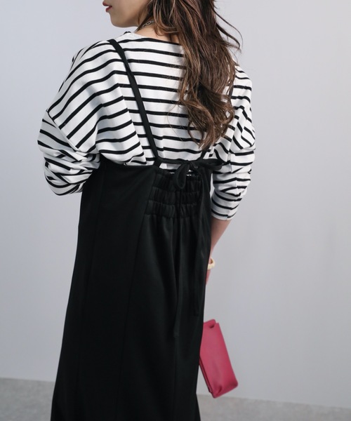 ap retro(アプレトロ)の「マーメイド キャミワンピース / ロング丈(ワンピース・レディース・ブラック/グレイッシュベージュ/グレイッシュブルー/ブラウン/アイボリー・FREE)」の16枚目の写真