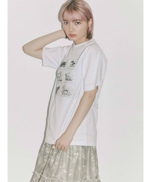 merry jenny（メリージェニー）の「six dog Tee（Tシャツ/カットソー・レディース・オフホワイト/ブラック・FREE）」の10枚目の写真