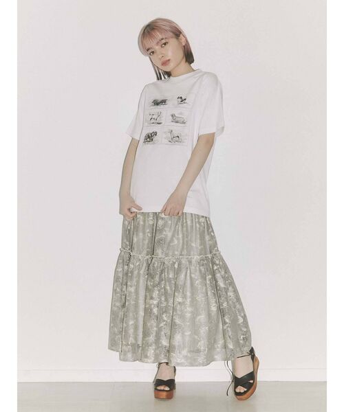 merry jenny（メリージェニー）の「six dog Tee（Tシャツ/カットソー・レディース・オフホワイト/ブラック・FREE）」の11枚目の写真