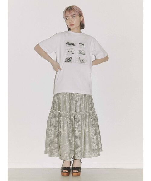 merry jenny（メリージェニー）の「six dog Tee（Tシャツ/カットソー・レディース・オフホワイト/ブラック・FREE）」の12枚目の写真