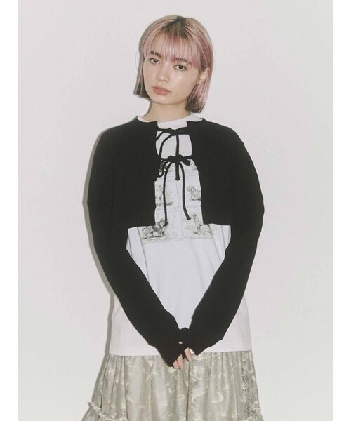 merry jenny（メリージェニー）の「six dog Tee（Tシャツ/カットソー・レディース・オフホワイト/ブラック・FREE）」の9枚目の写真