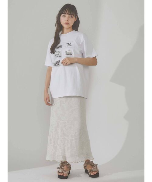 merry jenny（メリージェニー）の「six dog Tee（Tシャツ/カットソー・レディース・オフホワイト/ブラック・FREE）」の5枚目の写真