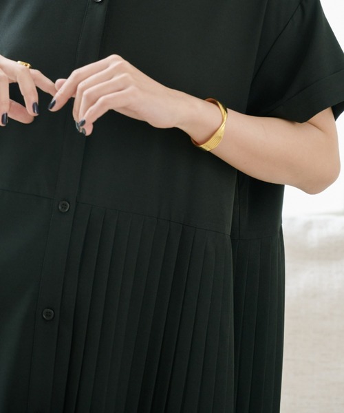 manana suerte(マニャーナスエルテ)の「アシンメトリープリーツワンピース(ワンピース・レディース・ブラック/ピンク/ブルー/グリーン・FREE)」の7枚目の写真