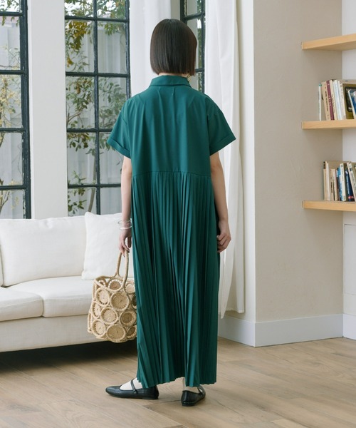 manana suerte(マニャーナスエルテ)の「アシンメトリープリーツワンピース(ワンピース・レディース・ブラック/ピンク/ブルー/グリーン・FREE)」の8枚目の写真